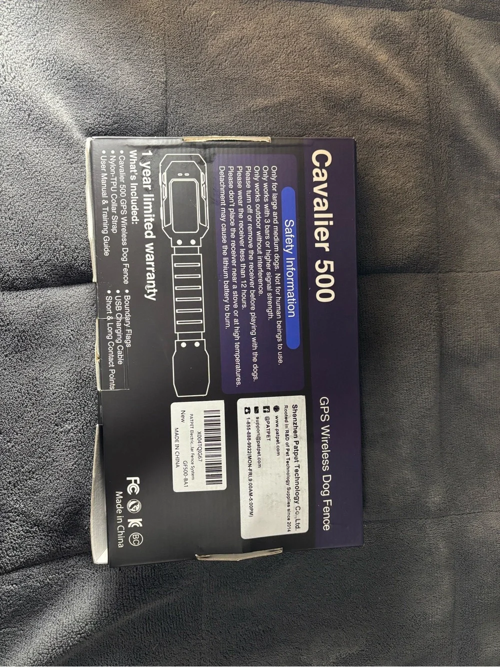 Cavalier 500 GPS Wireless Dog Fence Receiver Collar - Black/Blue